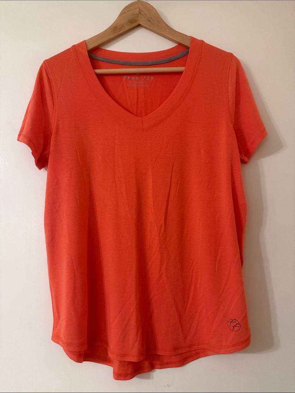 Free Fly Apparel Coral V-Neck Short Sleeve Tee